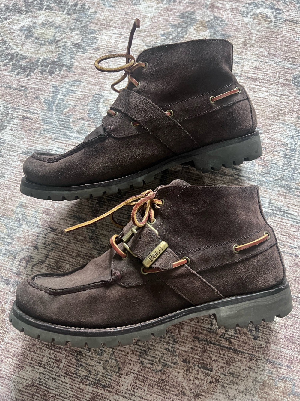 Polo Ralph Lauren Rumford Leather Chukka Boots Brown Suede Sz 10